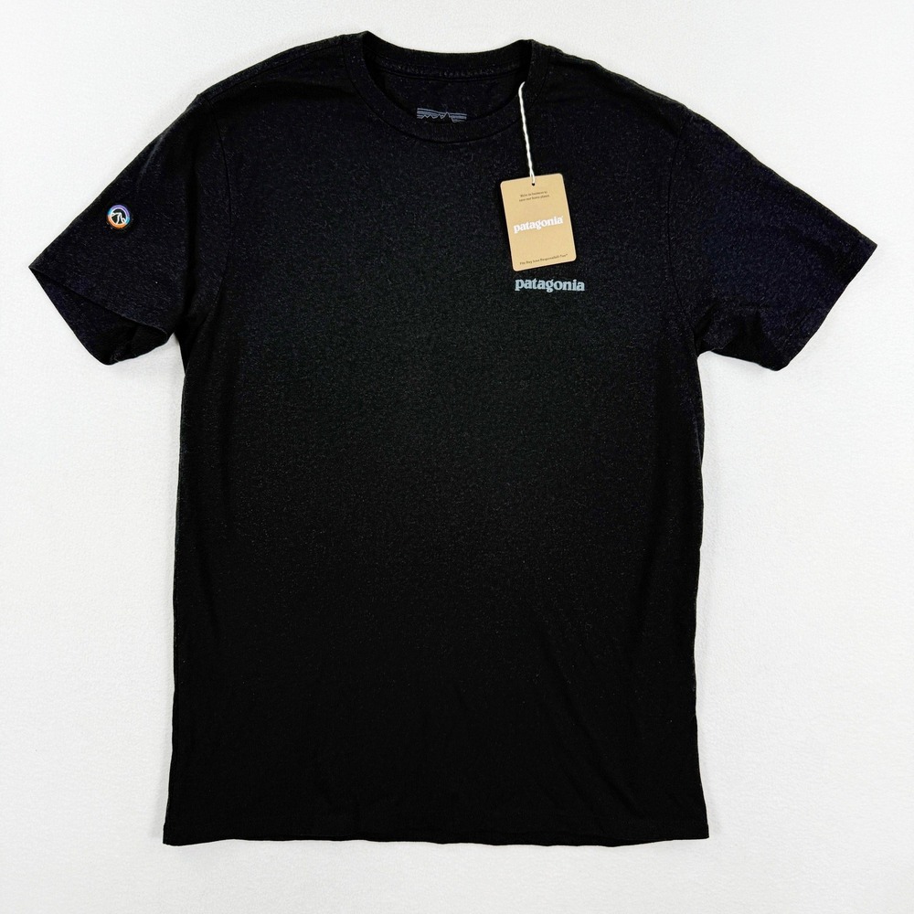 Patagonia Responsibili-Tee Tshirt Size M Mens Black Fitz Roy Icon 37665 NEW